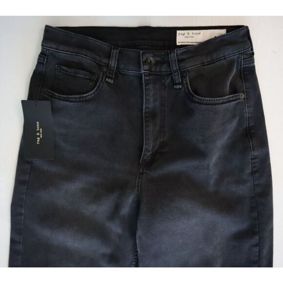 Rag & Bone Women Sz 26 Washed Black The Shannon Relaxed Straight Leg Jeans - Picture 10 of 13